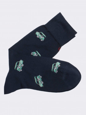 Kurze Socken mit Automuster aus frischer Baumwolle