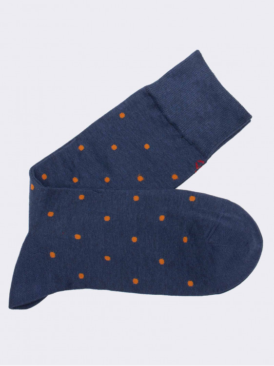 Men's crew socks polka dot pattern in fresh Cotton