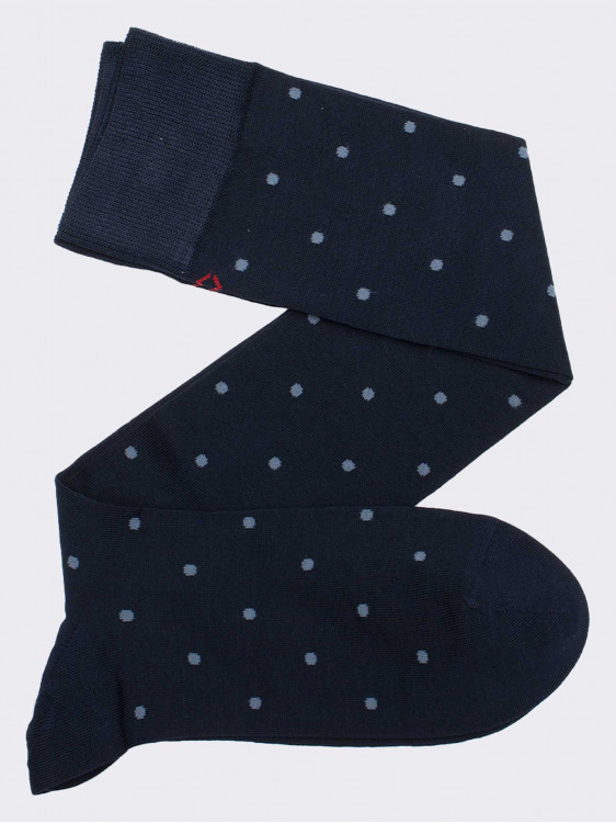 Men's knee-high socks polka dot pattern in fresh Cotton