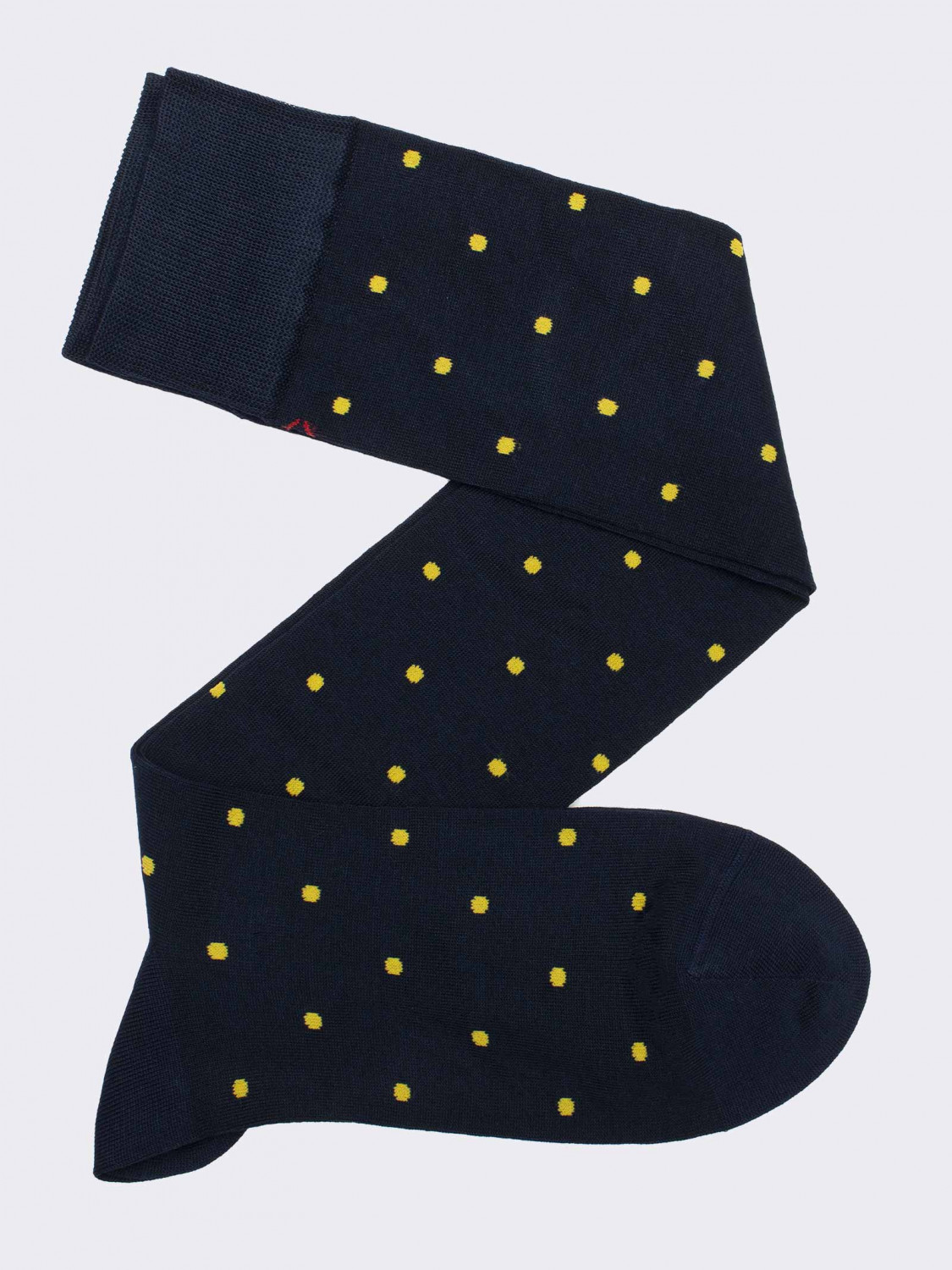 Men's knee-high socks polka dot pattern in fresh Cotton