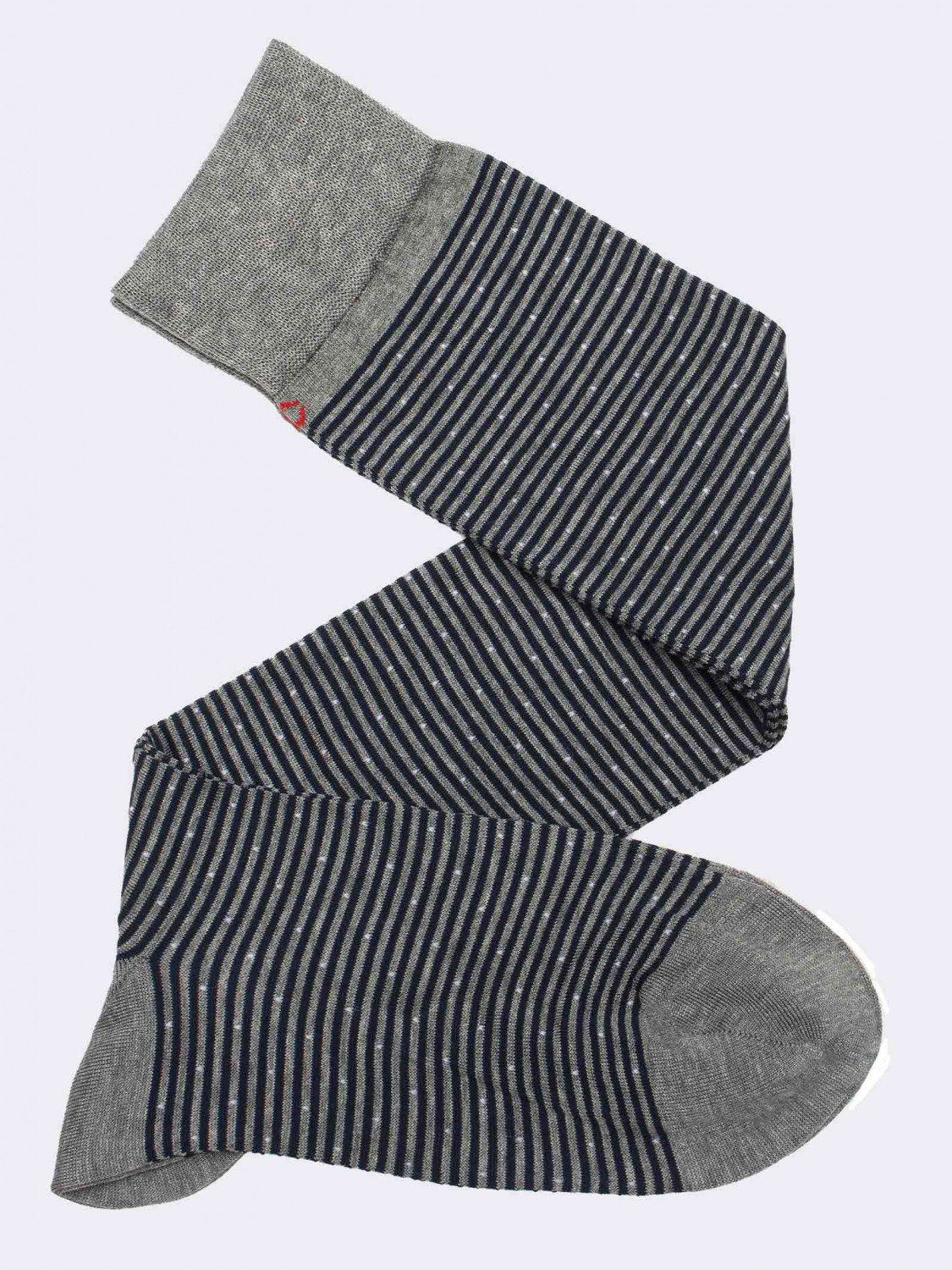 Men's knee-high socks striped pattern in fresh cotton