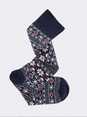 Lange Socken mit Schneeflockenmuster Linea Luxury