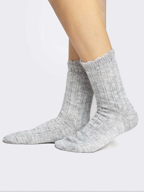 Women's crew socks with embroidery