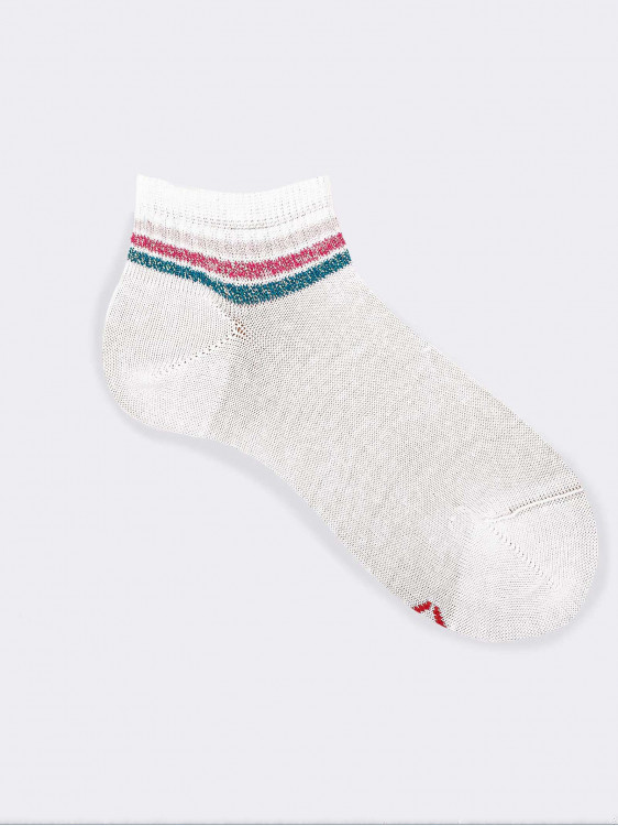 Socken für Mädchen mit Lurexstreifen - warme Bio-Baumwolle