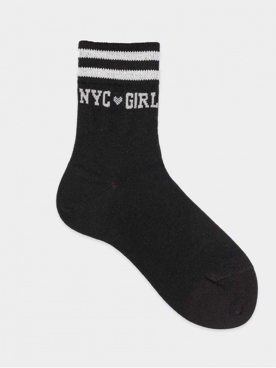 Kurze Socken für Mädchen mit New-York-Muster