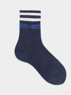Kurze Socken für Mädchen mit New-York-Muster