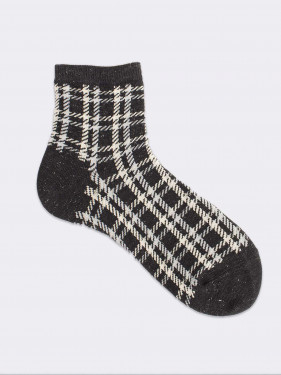 Women’s short socks patterned in Warm Cotton