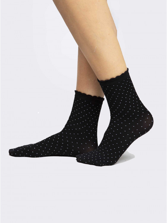 Women's crew socks with pointed tip in warm cotton