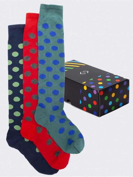 Gift Box 3 Pairs Men's Fresh Cotton Fantasy Socks - Gift Idea Made in Italy