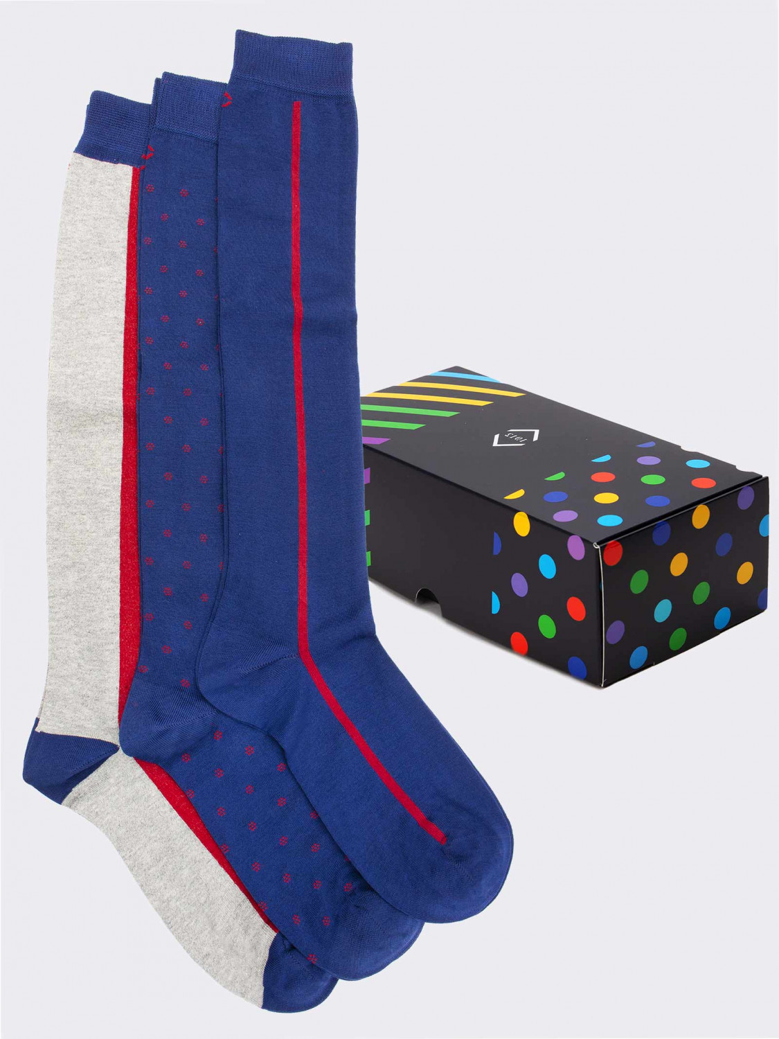 Gift Box 3 Pairs Men's Fresh Cotton Fantasy Socks - Gift Idea Made in Italy