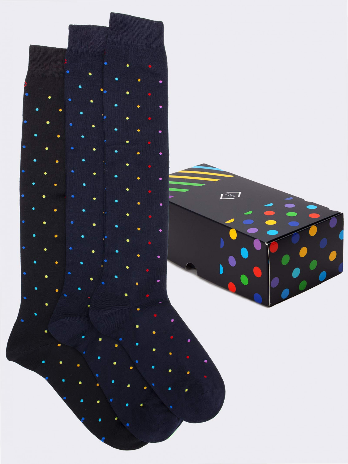 Gift Box 3 Pairs Men's Fresh Cotton Fantasy Socks - Gift Idea Made in Italy