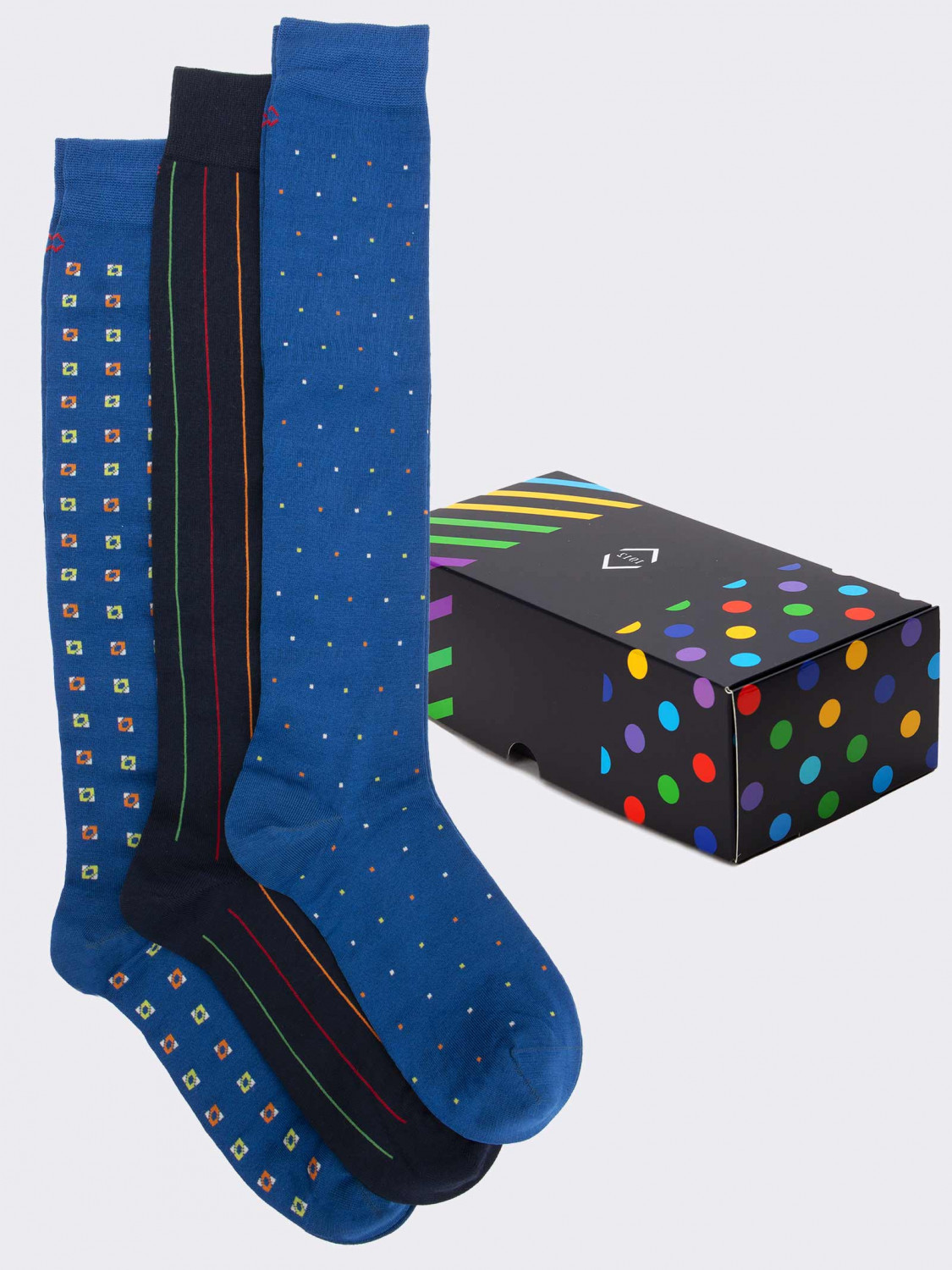 Geschenkpackung 3 Paar Socken aus frischer Baumwolle für Männer - Geschenkidee Made in Italy