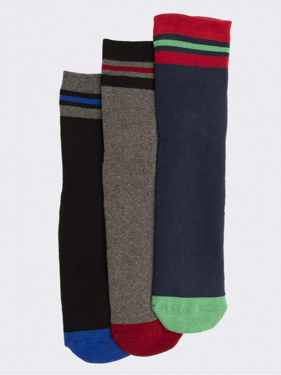 Tris men's anti-slip socks with coloured toe and cuff