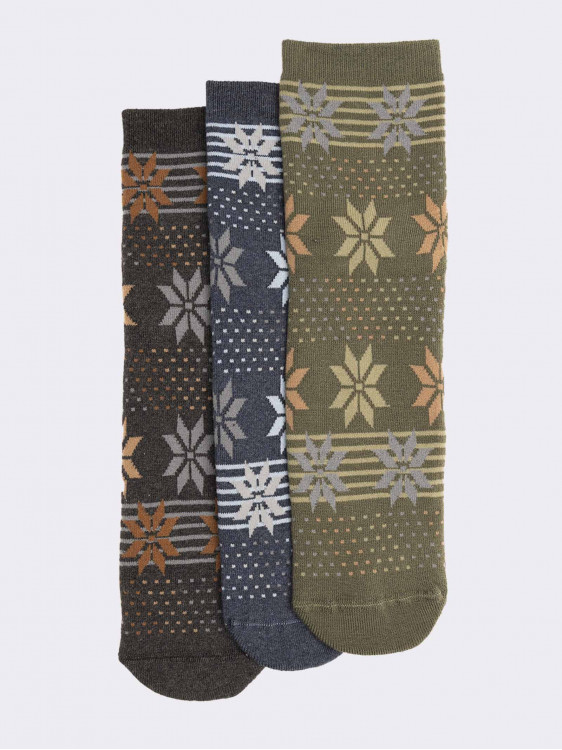 Men's fancy winter socks in warm cotton