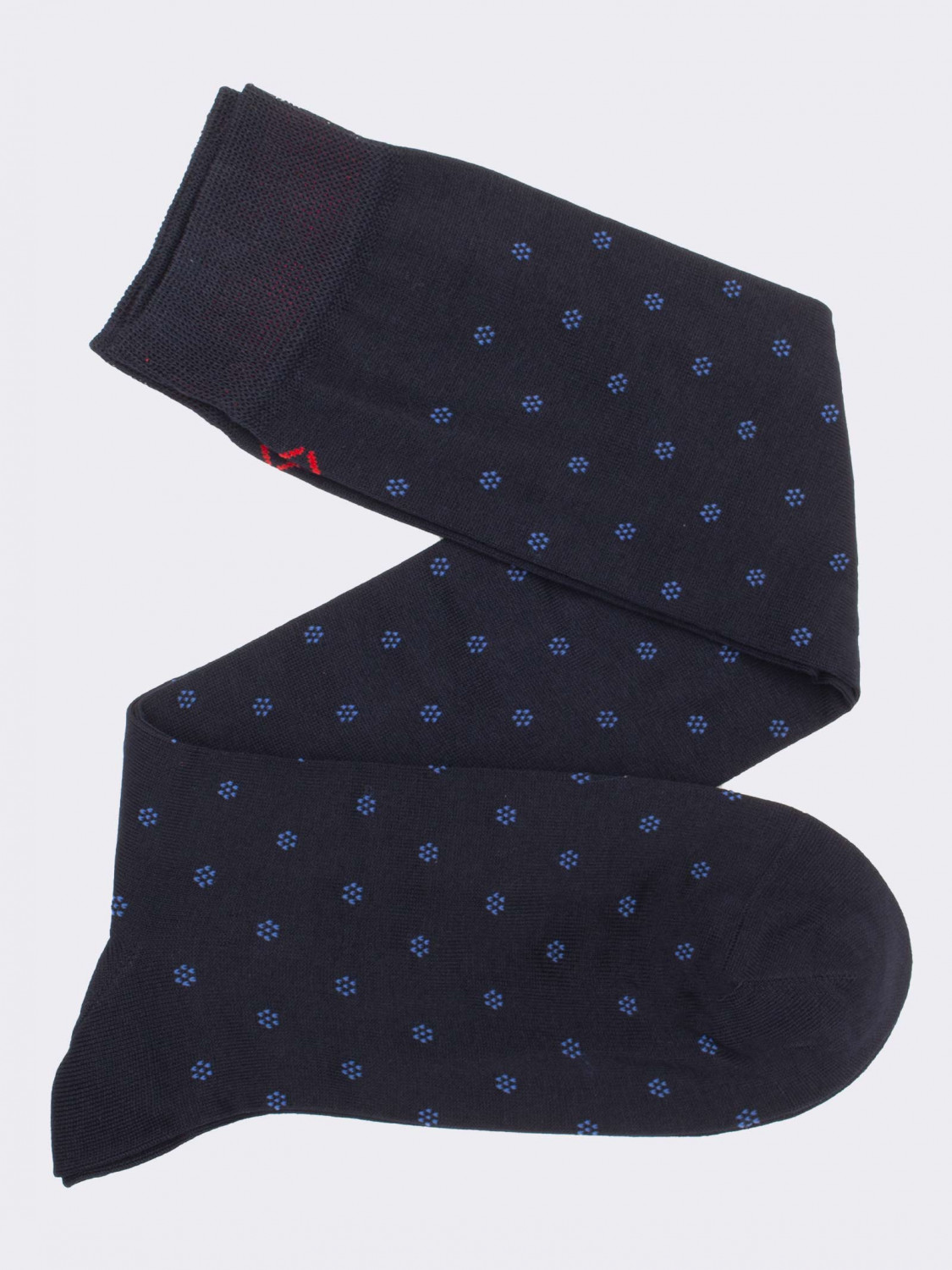 Man knee-high socks with flower pattern in fresh Cotton