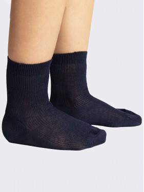 100% Baumwolle Garn gerippt kurze Socken 1:1 Junge - Made in Italy
