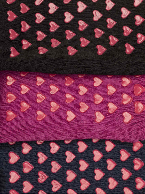 Drei rutschfeste Socken für Frauen, ausgefallene Kreise in Warm Cotton