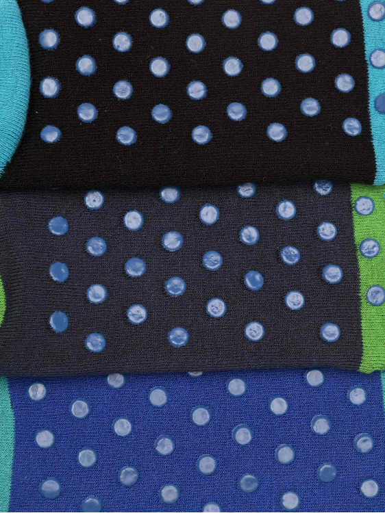Trio of non-slip bicycle patterned children's socks in Warm Cotton