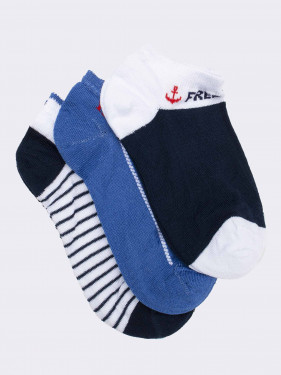 Tris child sneakers Boat pattern in fresh Cotton