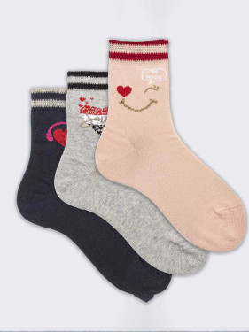 3 Paar kurze, schicke Socken für Mädchen aus warmer Baumwolle