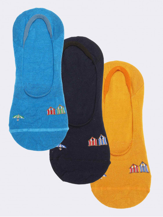 Dreierpack No-Show-Socken für Herren mit gemischtem Muster und kleiner Box
