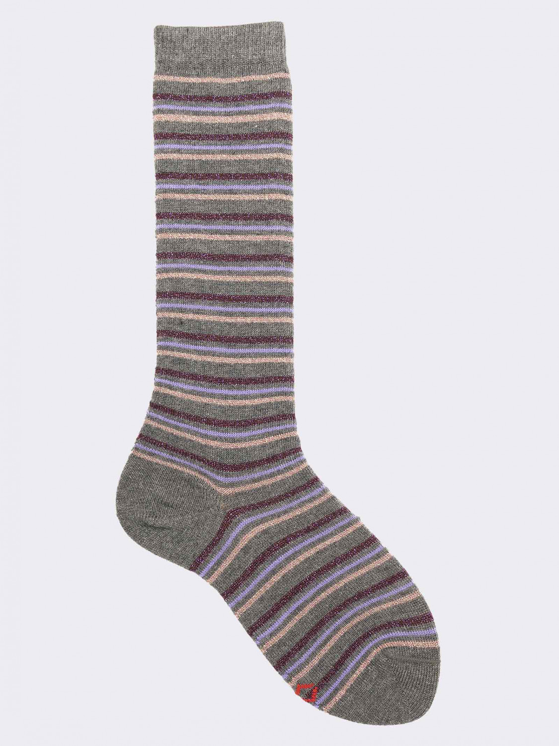 Girl's knee-highs striped patterned in warm cotton