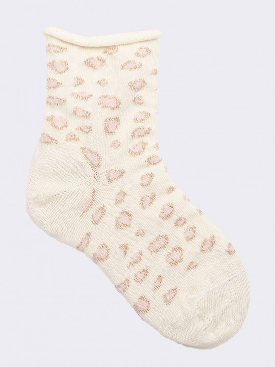 Girl's animallier patterned short socks