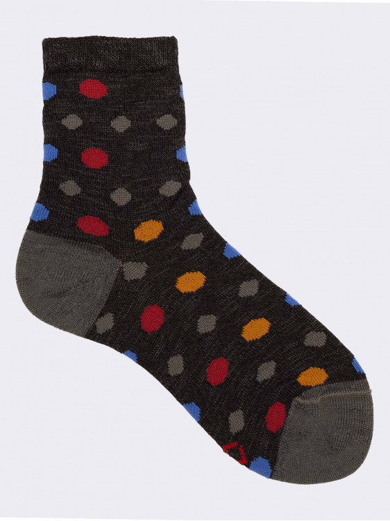 Kurze Socken mit Tupfenmuster für Kinder aus warmer Baumwolle
