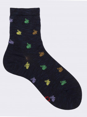 Short socks baby bunny patterned in Warm Cotton