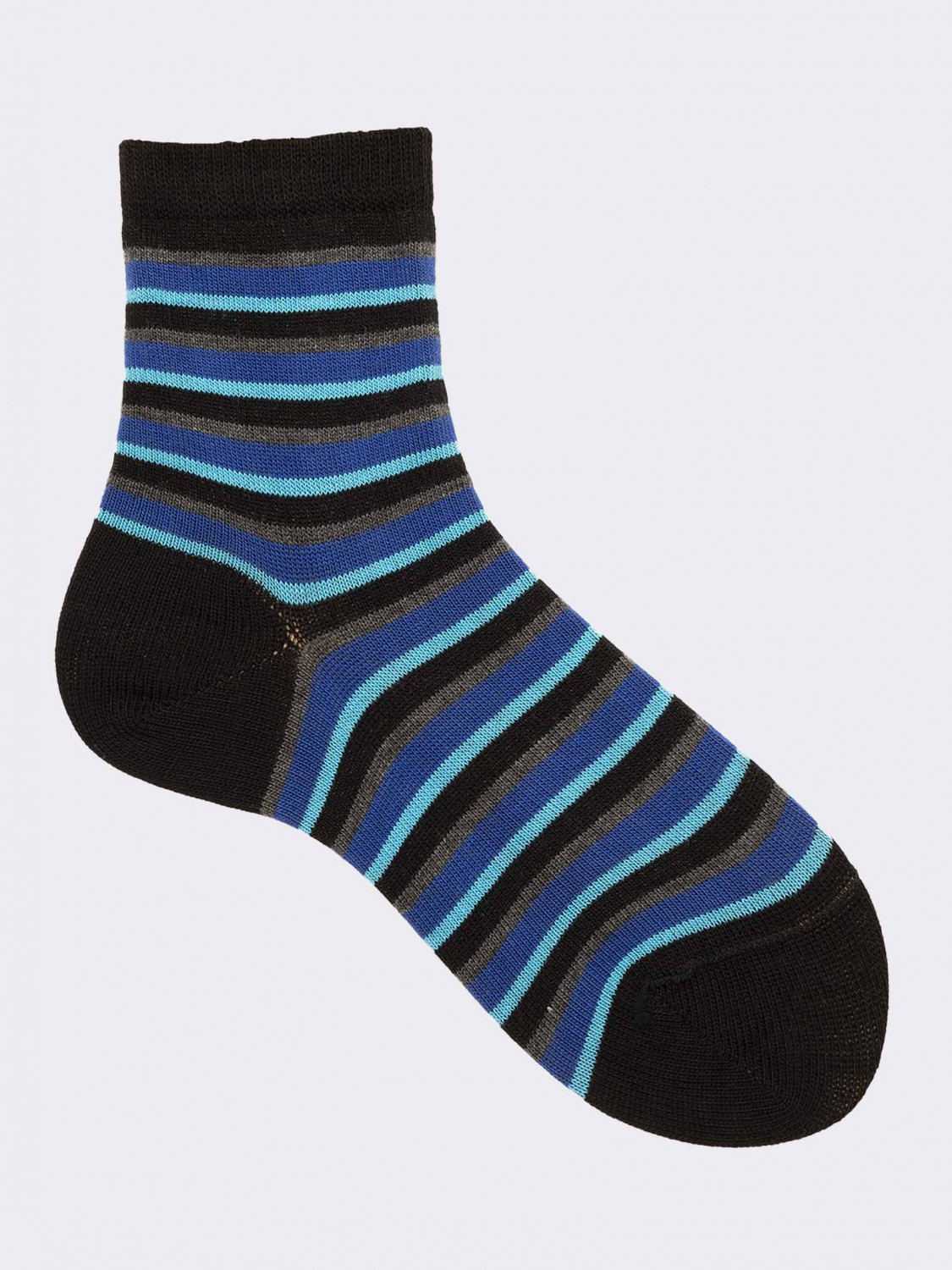 Children's two-colour striped crew socks in warm cotton