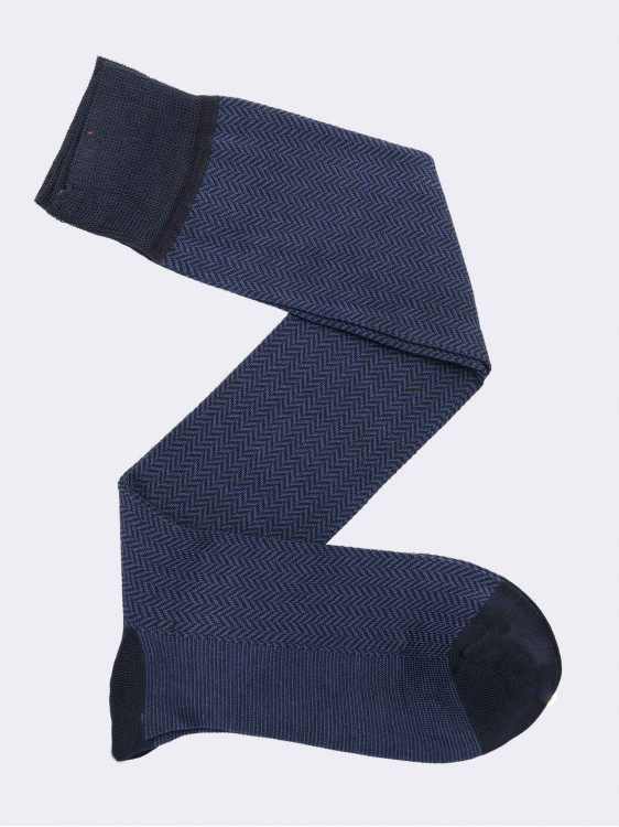Fishbone patterned men's long socks
