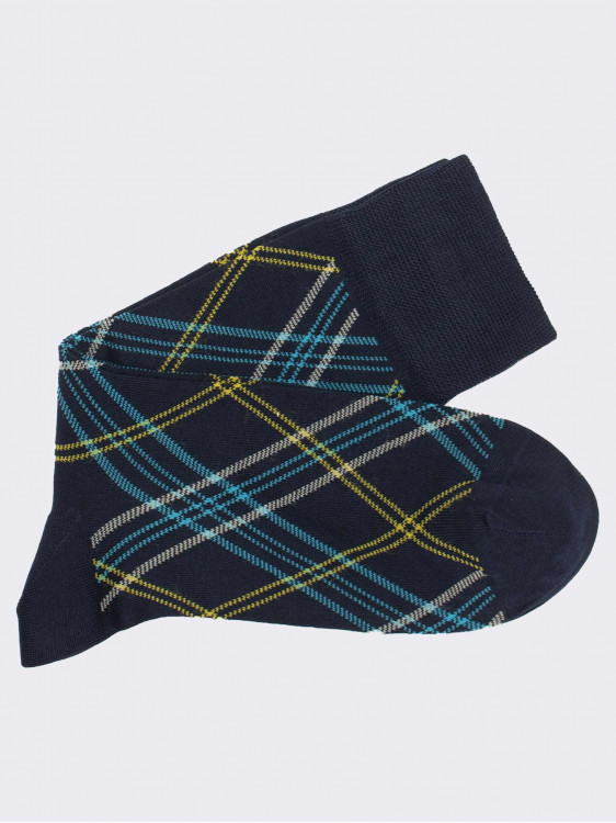 Men's short socks with diamond pattern