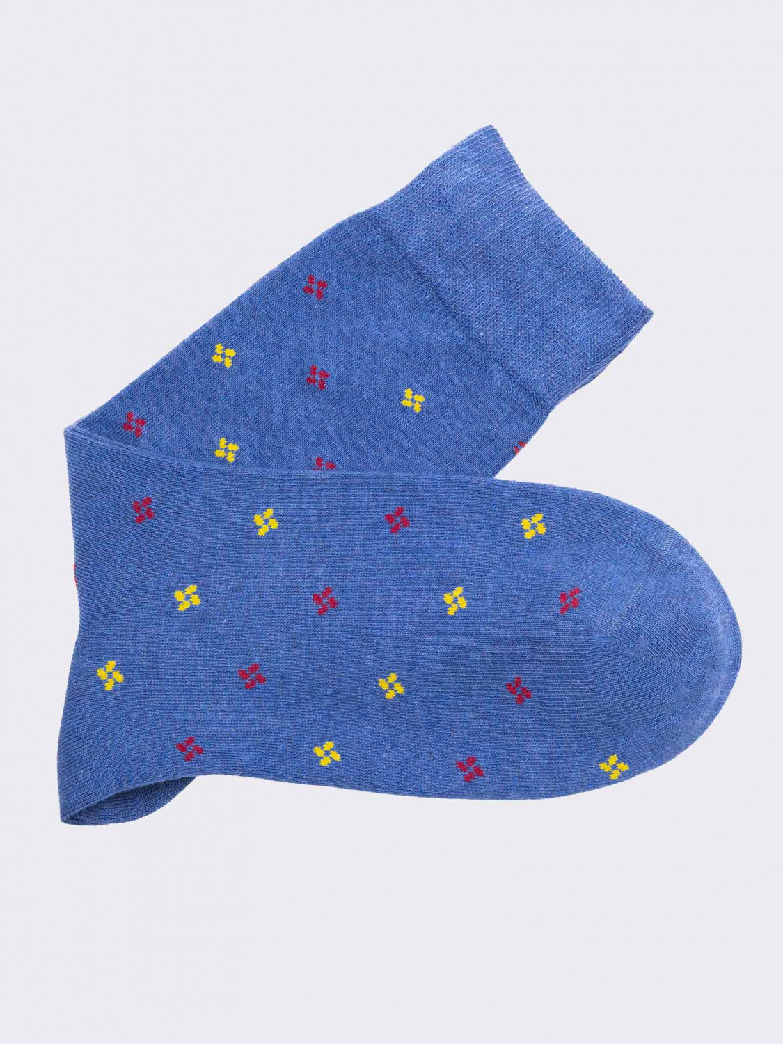 Men's tie patterned crew socks in warm cotton