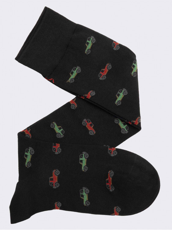 Men's Jeep patterned knee-high socks in warm cotton