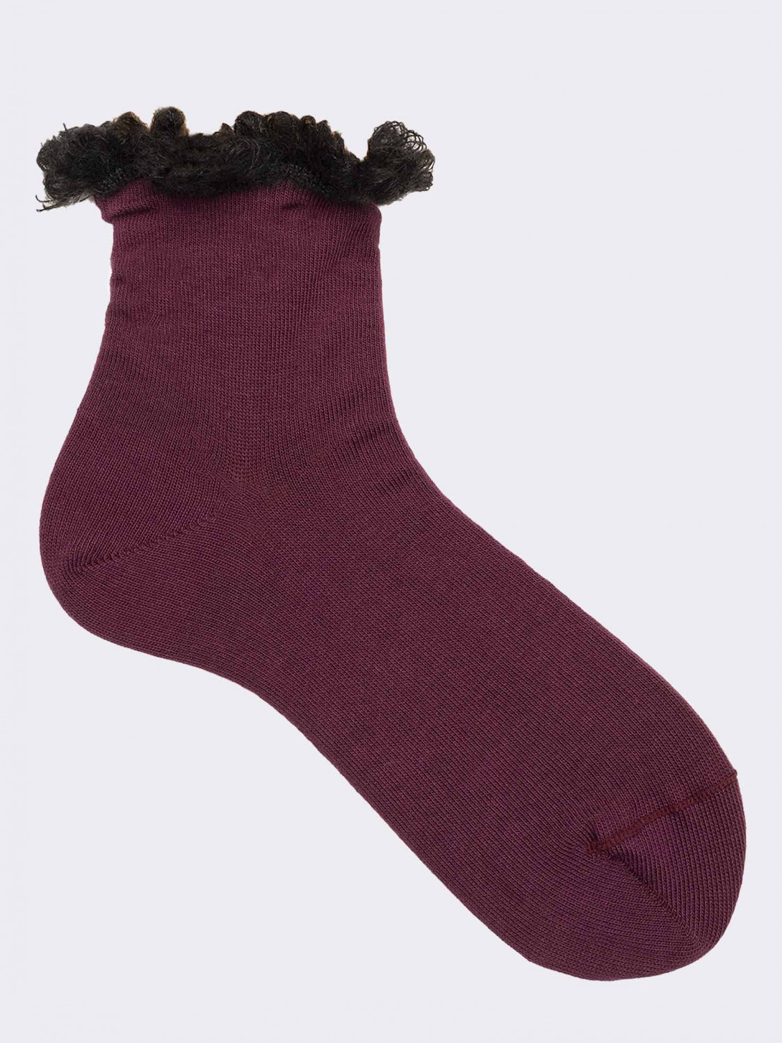 Women's short lace socks in warm cotton