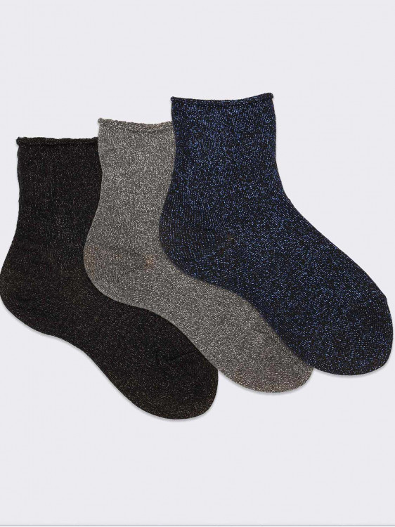 Kurze Socken aus Lurex für Mädchen