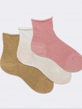 Kurze Socken aus Lurex für Mädchen