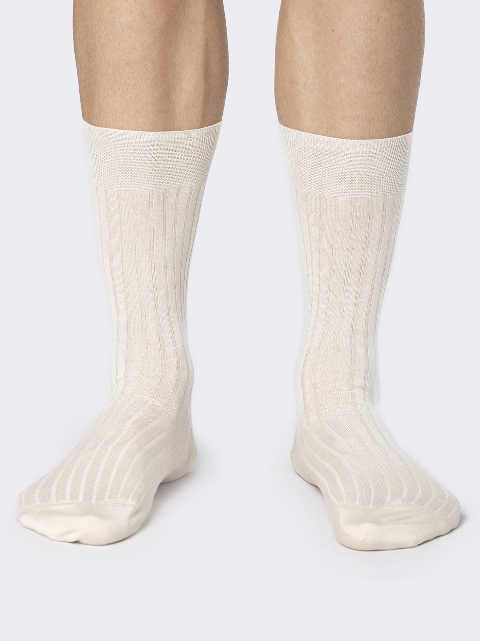 Classic rib 100% Fil d'Écosse cotton lisle chiffon Duchino socks - Made in Italy