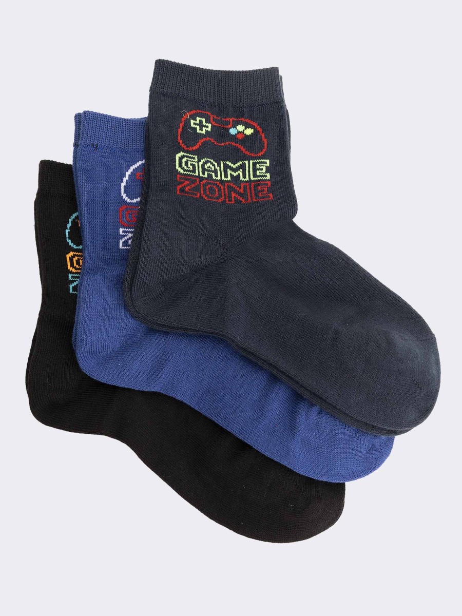 Fancy Game Zone Crew-Socken für Jungen aus warmer Baumwolle