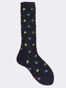 Boys' knee high socks with bunny pattern in warm cotton