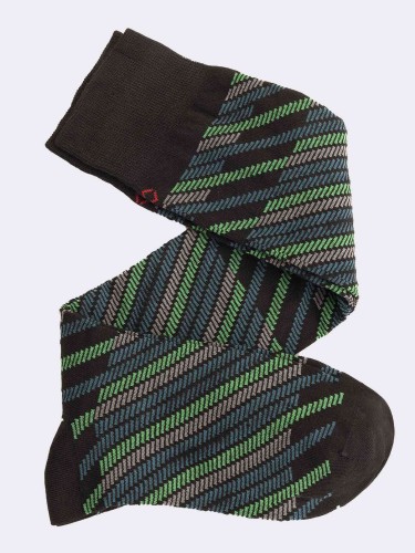 Men's striped knee high socks in warm cotton