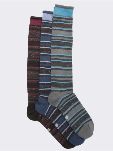 Tris multi-stripe men's socks with colored cuff