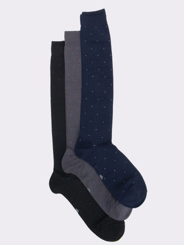 Drei gemusterte Herren-Nadelkissen-Socken aus frischer Baumwolle