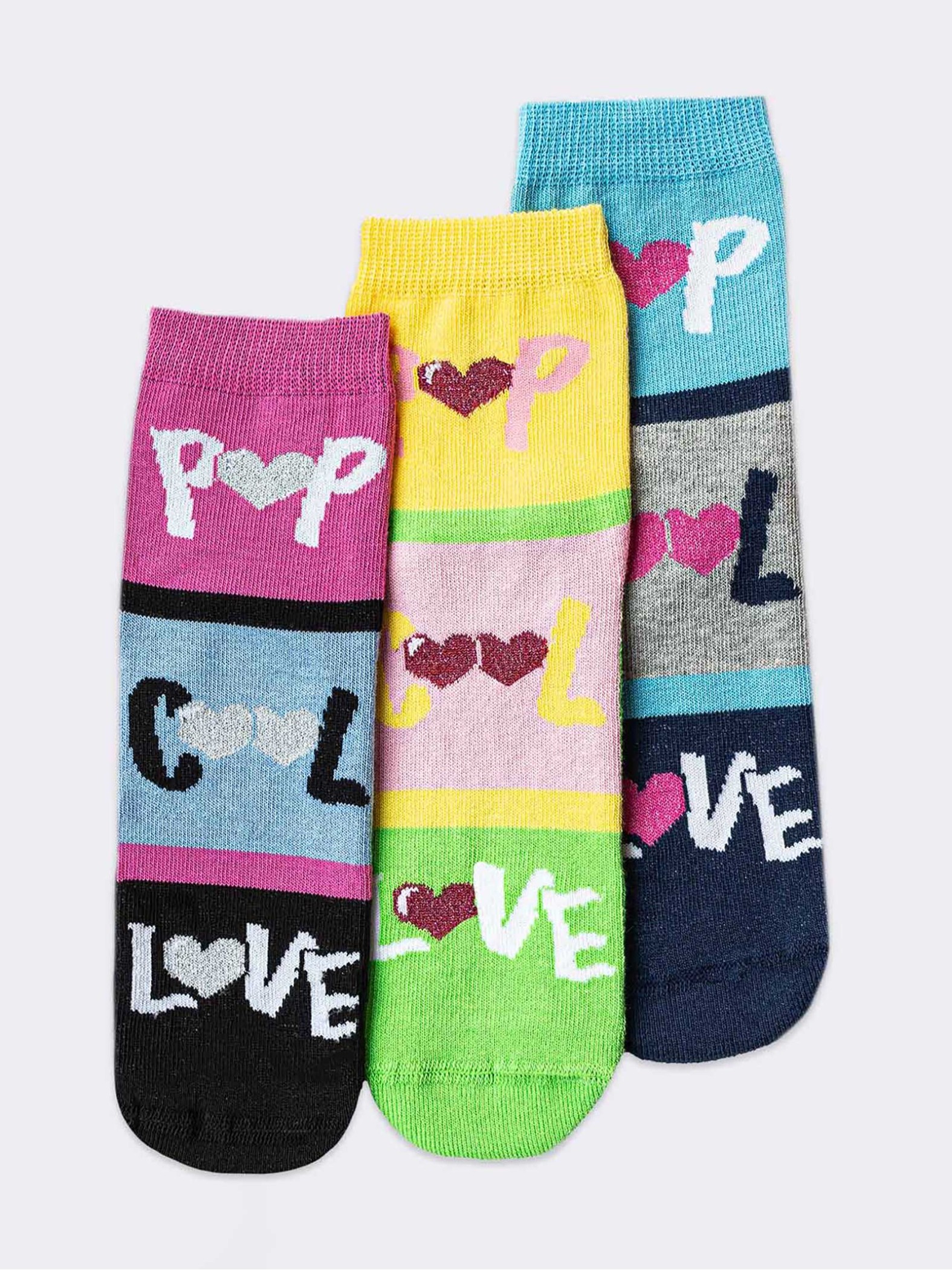 Tris Anti-Slid Kids with Love pattern Crew Socks