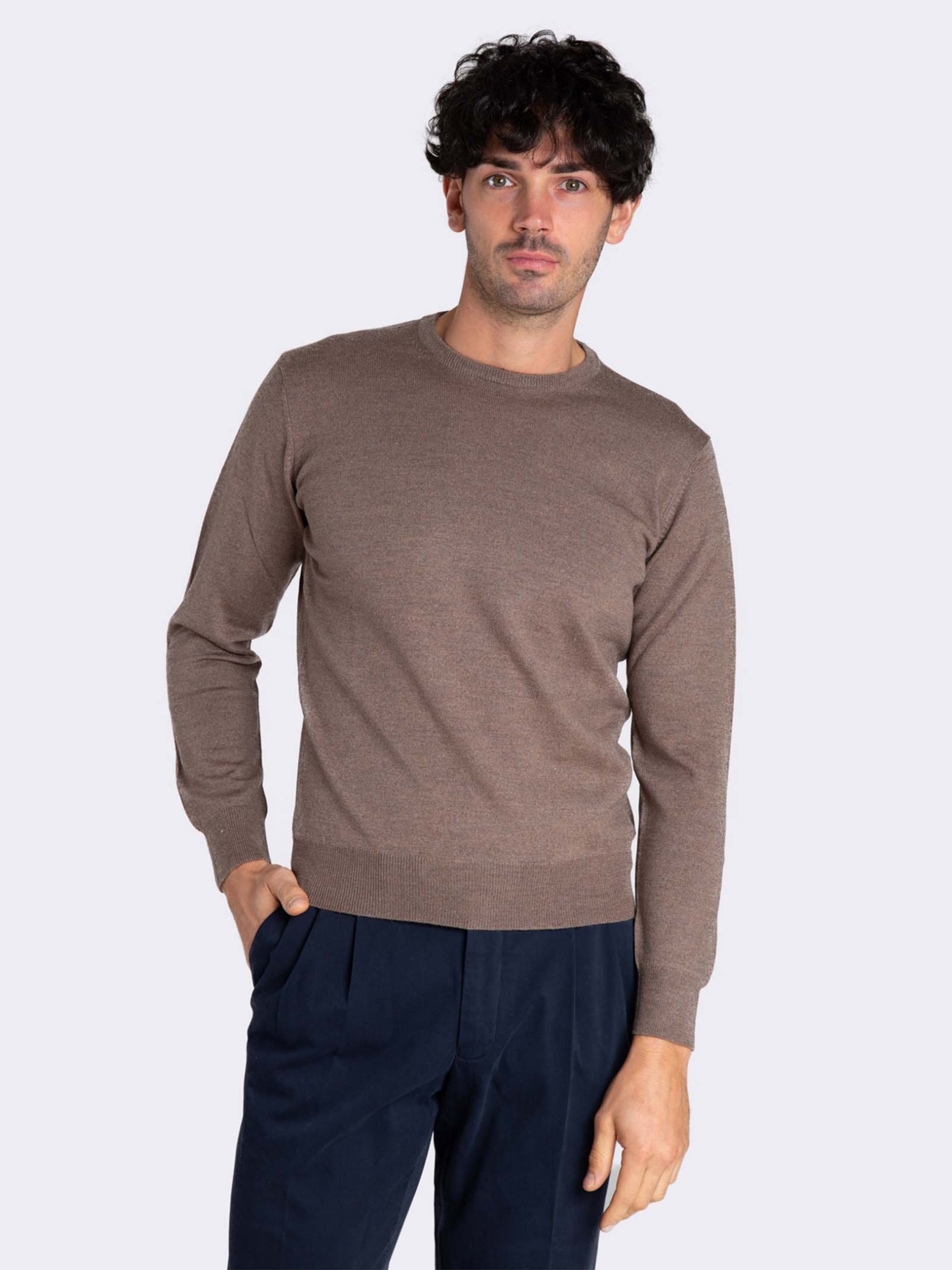 Men’s 100% merino wool crew neck sweater