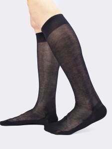 Plain chiffon 100% Cotton Lisle socks - Made in Italy