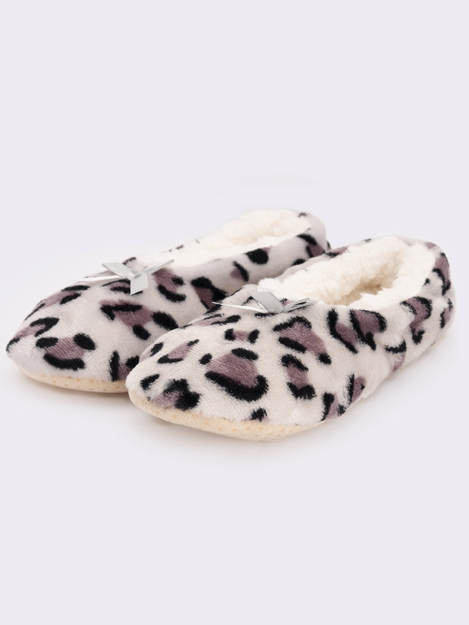Women's animalier patterned slippers with soft interior