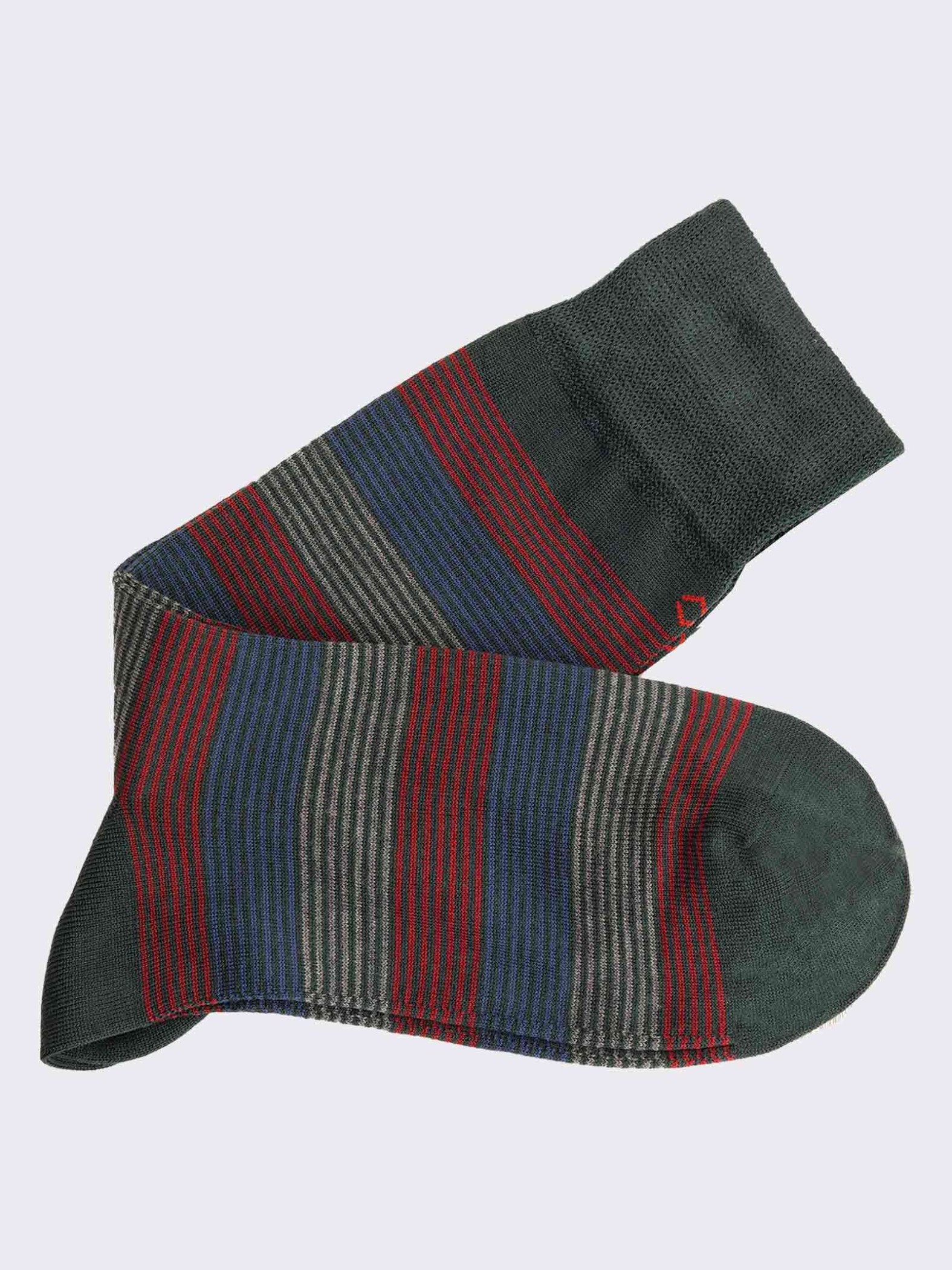 Men's striped short socks in 3 colours in warm cotton