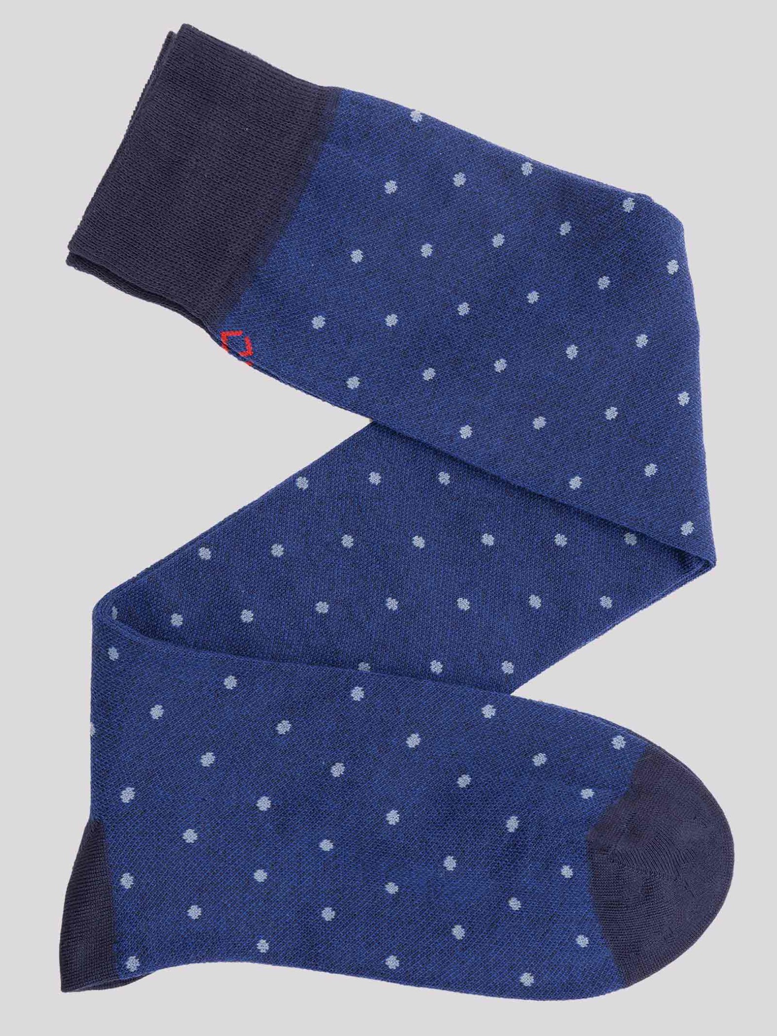 Men's monochrome polka dot patterned long socks in warm cotton