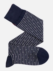 Men's striped knee-high socks with fresh Cotton - Made in Italy